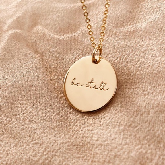 Be Still Self-Care Mantra Peace Charm Necklace - Picture 15 of 16